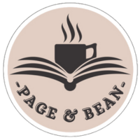 Page and bean logotyp. Kaffe och bok.